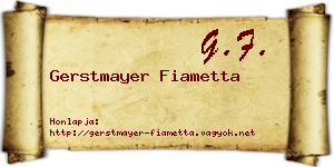 Gerstmayer Fiametta névjegykártya